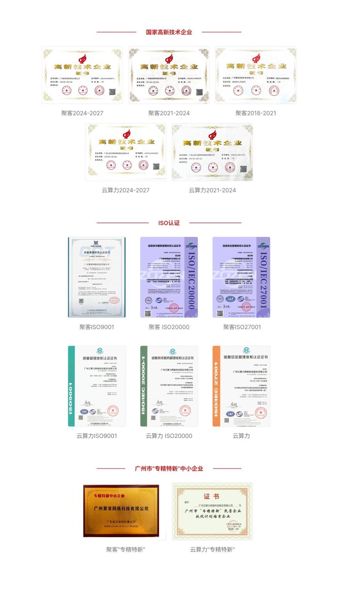 聚客集团资质证书